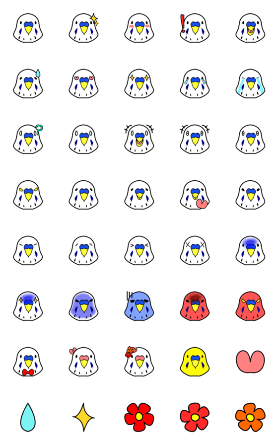 [LINE絵文字]セキセイインコのかっしーの画像一覧