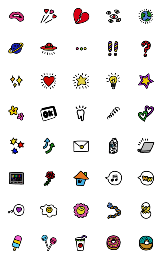 [LINE絵文字]ポップな日常2の画像一覧