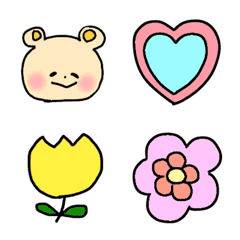 ほっぺくまちゃんとかわいい絵文字の絵文字メイン画像