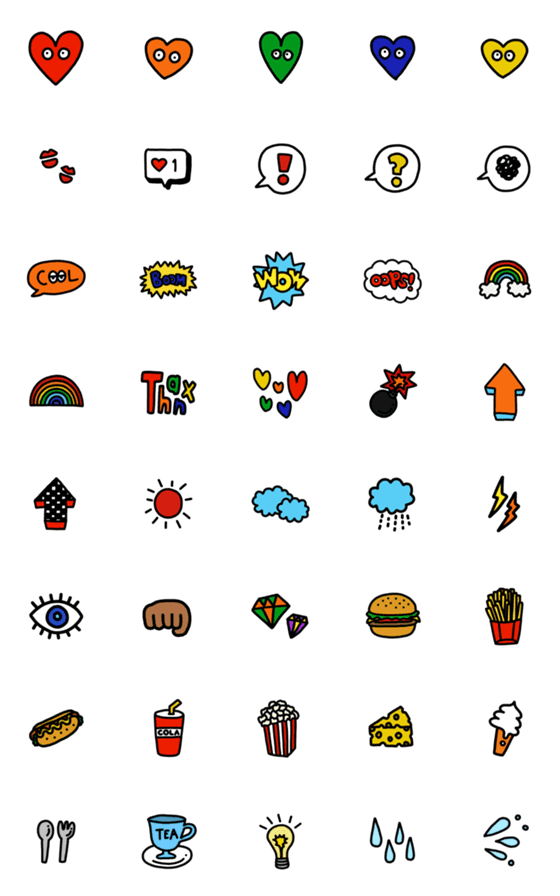 [LINE絵文字]ポップな日常の画像一覧