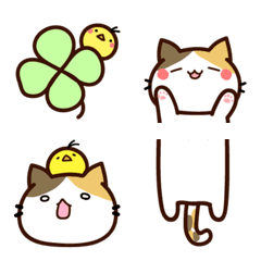 [LINE絵文字] ねこのミケさんと、時々ピヨさん絵文字の画像