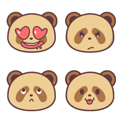 [LINE絵文字] Brown Panda Emoticonの画像