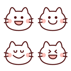 [LINE絵文字] シンプルねこフェイスの画像