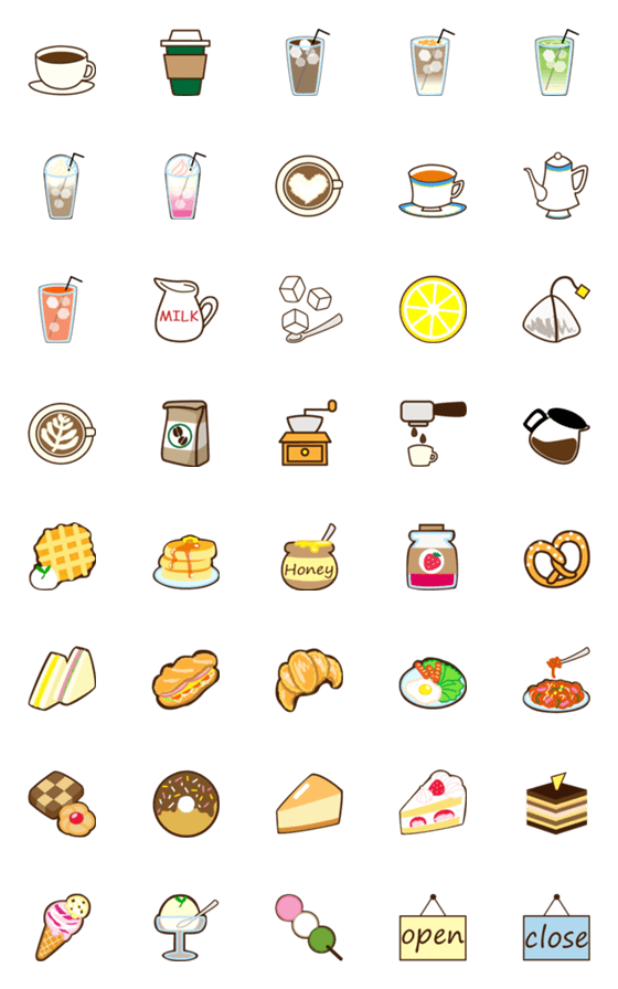 [LINE絵文字]カフェ絵文字の画像一覧