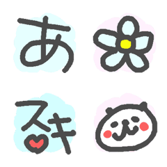 [LINE絵文字] 手書き風絵文字とぱんだひよこ！の画像