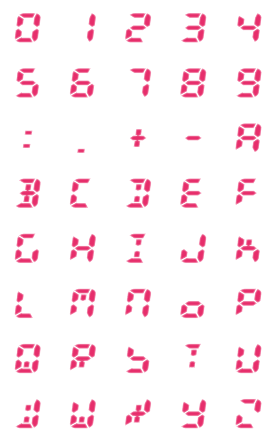 [LINE絵文字]9セグメント表示絵文字の画像一覧