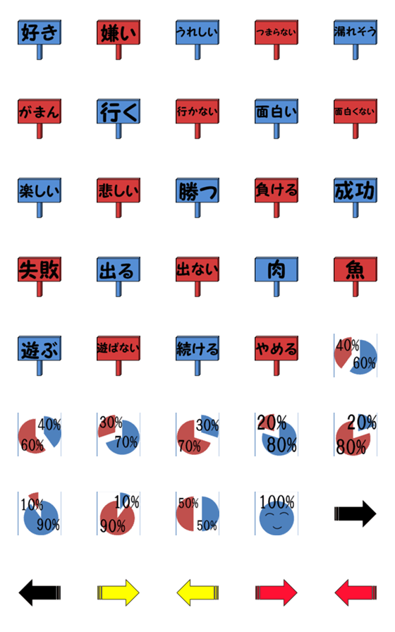 [LINE絵文字]微妙な気持ちを円グラフで！の画像一覧