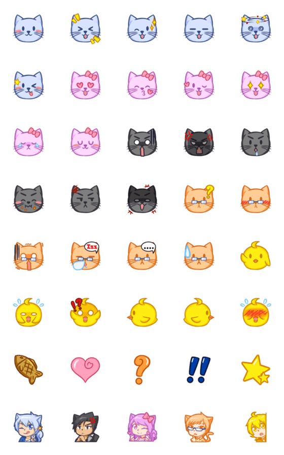 [LINE絵文字]The Cloudy Cats Emojiの画像一覧