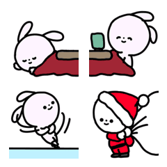 [LINE絵文字] うさぎとくまの冬の生活/クリスマス/雪の画像