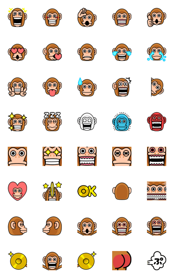 [LINE絵文字]連打でうざい☆シンバルおさるの画像一覧