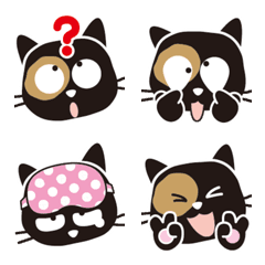 [LINE絵文字] くろねこ「コテツ」  絵文字の画像