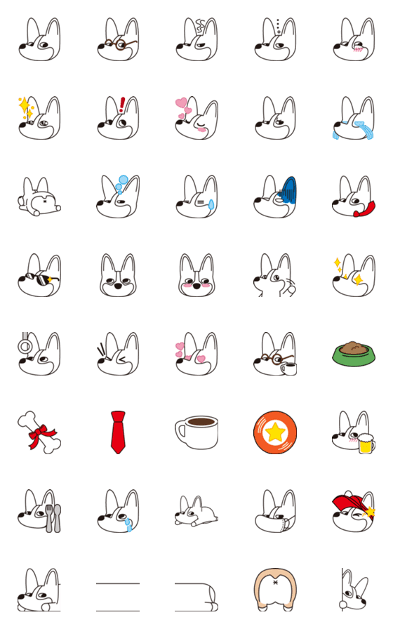 [LINE絵文字]気だるいコーギー絵文字の画像一覧