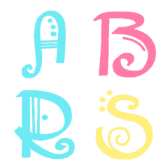 [LINE絵文字] Aesthetic Letter and Numbers (colorful)の画像