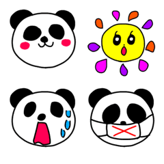[LINE絵文字] 筆まめぱんだの顔だけ絵文字の画像