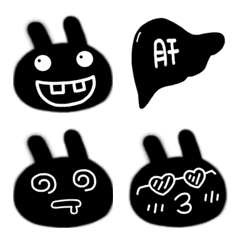 [LINE絵文字] Black and white rabbitの画像