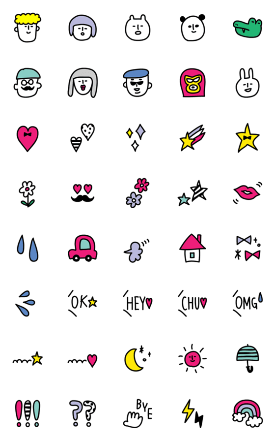 [LINE絵文字]THE♡ラクガキ絵文字【キモカワ】の画像一覧