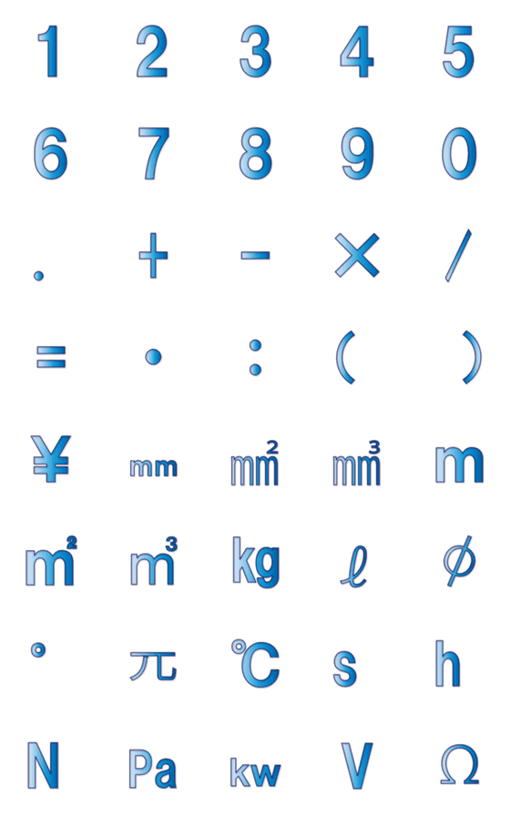 Line絵文字 計算で良く使う記号と単位 技術系 No 1 40種類 1円