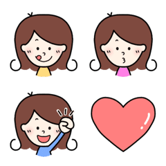 [LINE絵文字] 絵文字が好きな女の子の画像