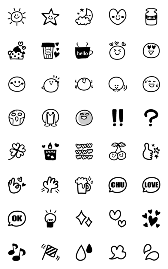 [LINE絵文字]使える！シンプル絵文字の画像一覧