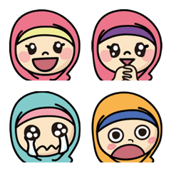 [LINE絵文字] Hijab Girls Basic Emoji Packの画像