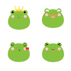 [LINE絵文字] Cute Face Frog emojiの画像