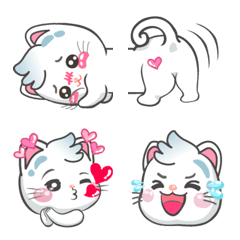 [LINE絵文字] Snowy Cat Emojiの画像