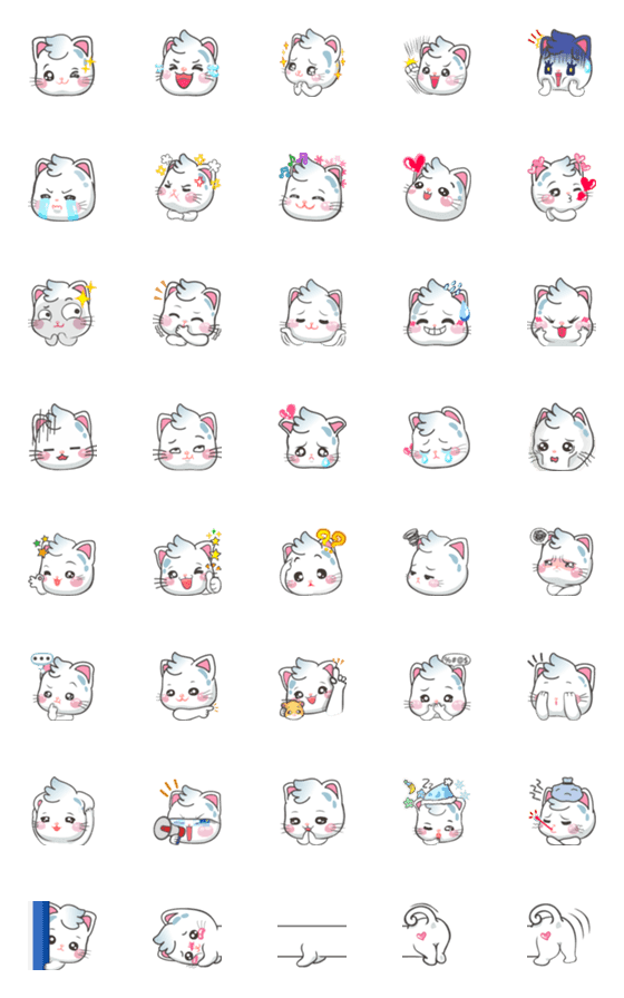 [LINE絵文字]Snowy Cat Emojiの画像一覧