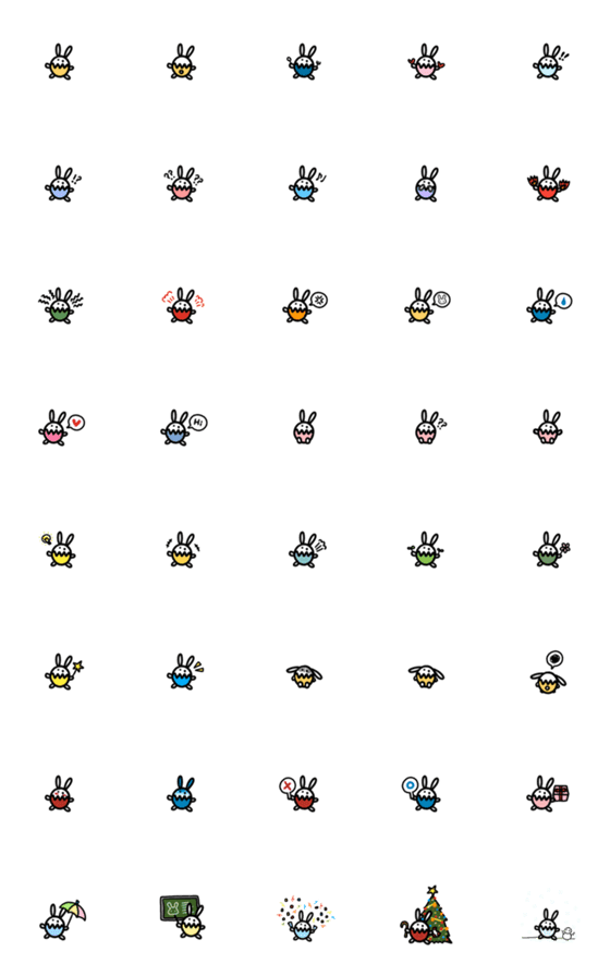 [LINE絵文字]うさぎの画像一覧