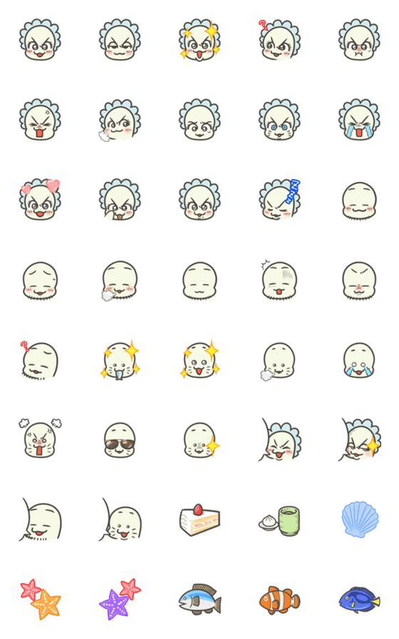 [LINE絵文字]ベビーアザラシのえもじの画像一覧