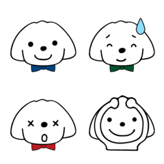 [LINE絵文字] 白い犬の絵文字の画像