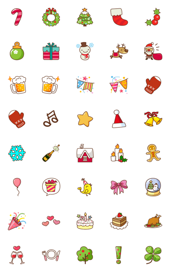 [LINE絵文字]Happy X'mas Emojiの画像一覧