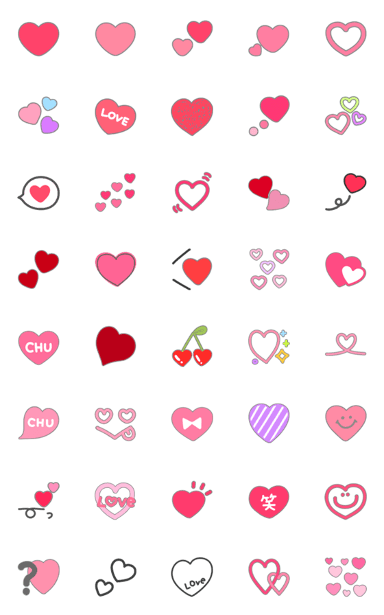 [LINE絵文字]♡♡ハートmix！！♡♡の画像一覧