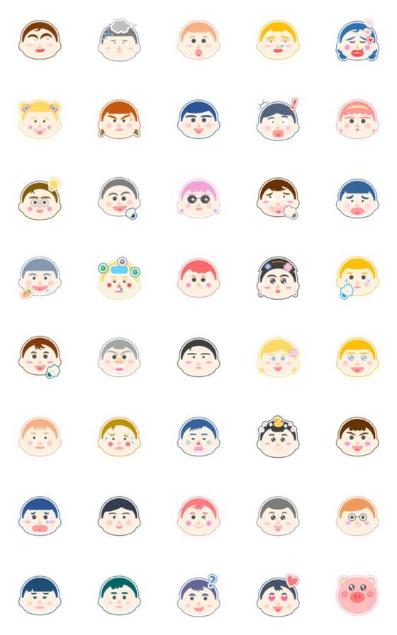 [LINE絵文字]Sticker of round faceの画像一覧