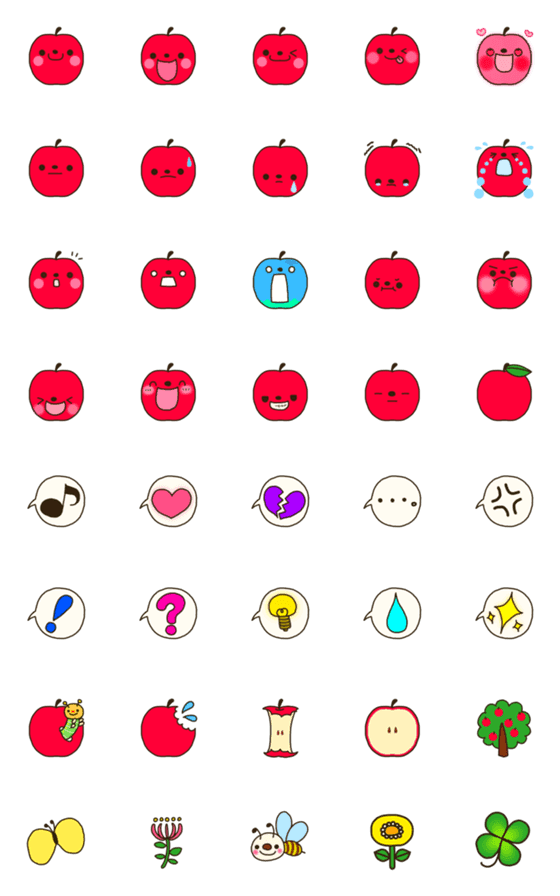 [LINE絵文字]りんごな絵文字の画像一覧