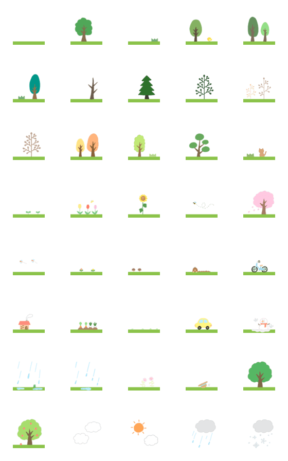 [LINE絵文字]木の組み合わせ絵文字の画像一覧