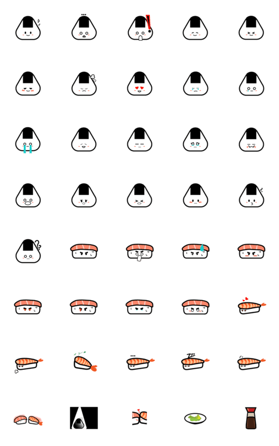 [LINE絵文字]Onigiri ＆ Sushi friendsの画像一覧