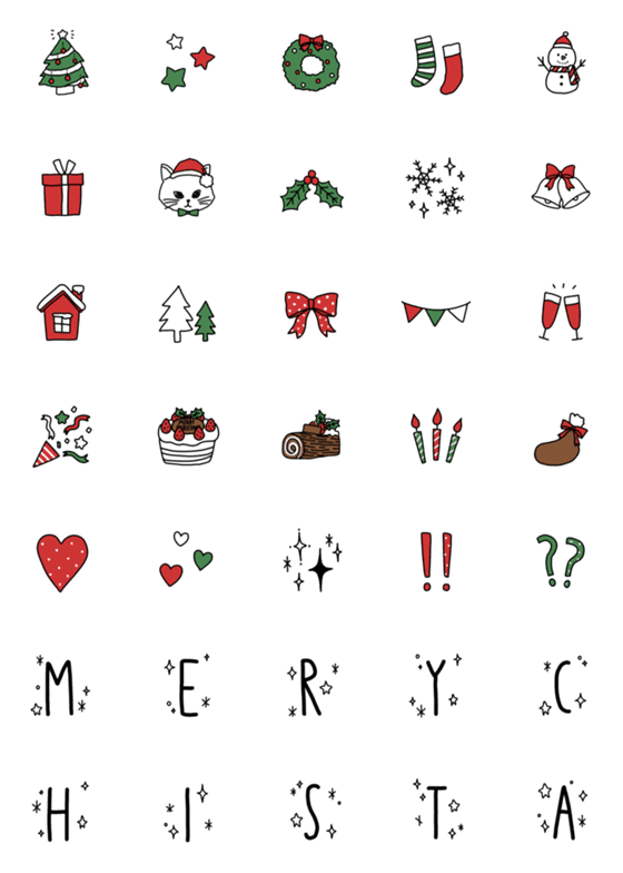 Line絵文字 大人かわいい クリスマス 絵文字 35種類 1円