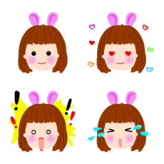 [LINE絵文字] Rabbit ear girl emojiの画像
