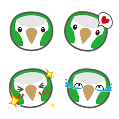 [LINE絵文字] Parrot Piece 01-Monk Parakeet emojiの画像