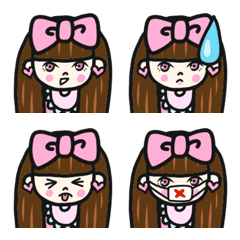 表情豊かな、お人形みたいな女の子の絵文字メイン画像
