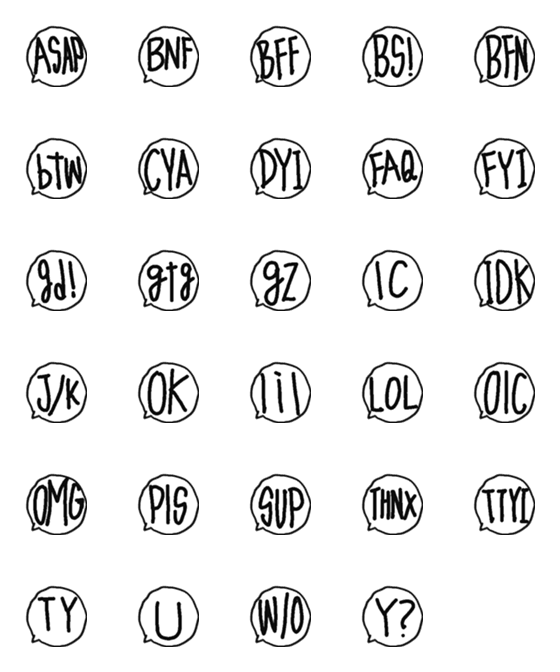 [LINE絵文字]アルファベット略称絵文字の画像一覧