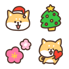 [LINE絵文字] 柴犬の冬★クリスマス＆お正月などの画像