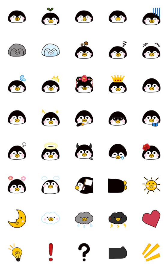 [LINE絵文字]Doodle penguin expression stickerの画像一覧