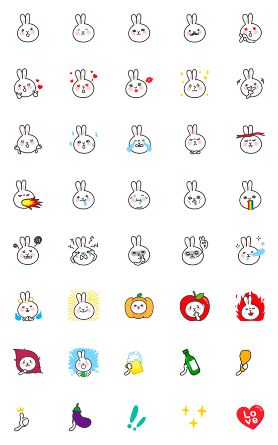 [LINE絵文字]こんにちは,私はウサギです。の画像一覧