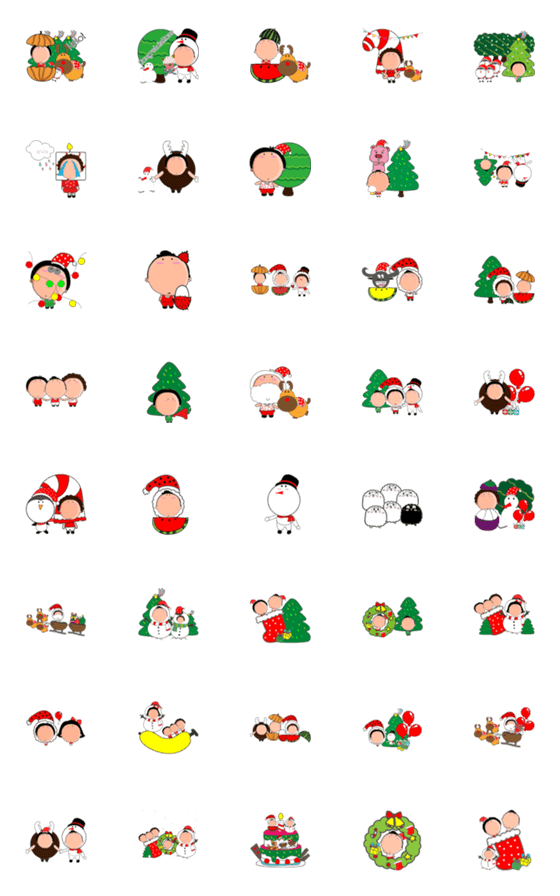 [LINE絵文字]Emoji Christmas And New yearの画像一覧