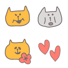 [LINE絵文字] ひょうじょうゆたかきいろいねこの画像