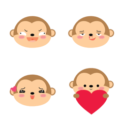 [LINE絵文字] Face Cute Monkey Emojiの画像