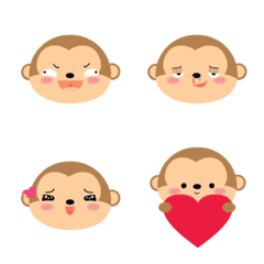 Face Cute Monkey Emojiの絵文字メイン画像