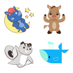 [LINE絵文字] Cute rhino boar sugar glider and friendsの画像