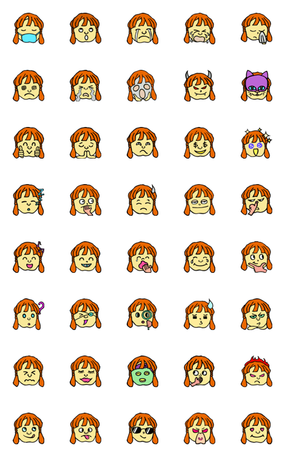 [LINE絵文字]girl (Fun sticker 13)の画像一覧